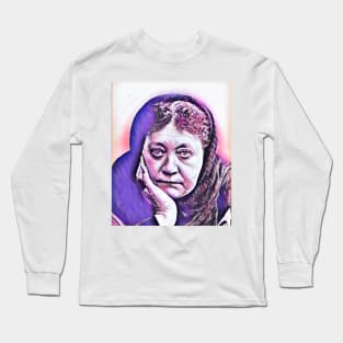 Helena Blavatsky Pink Portrait | Helena Blavatsky Artwork 7 Long Sleeve T-Shirt